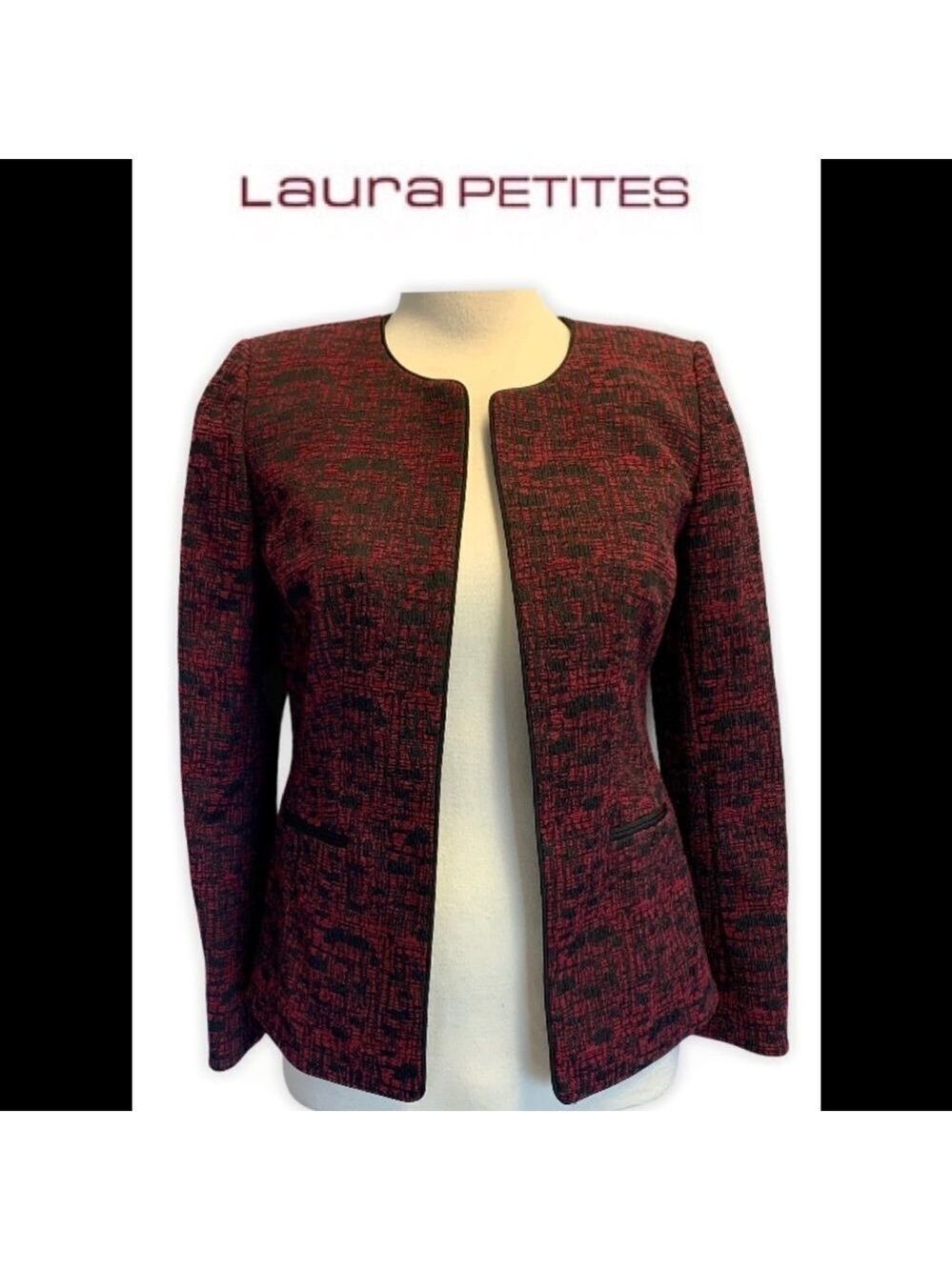 LAURA Petites red black Blazer NWT size 2